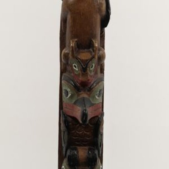 BOMA Canada Collection 3 Vintage Indigenous Totem Art, 13.75" & 4.25" Hand-paint - Picture 3 of 5